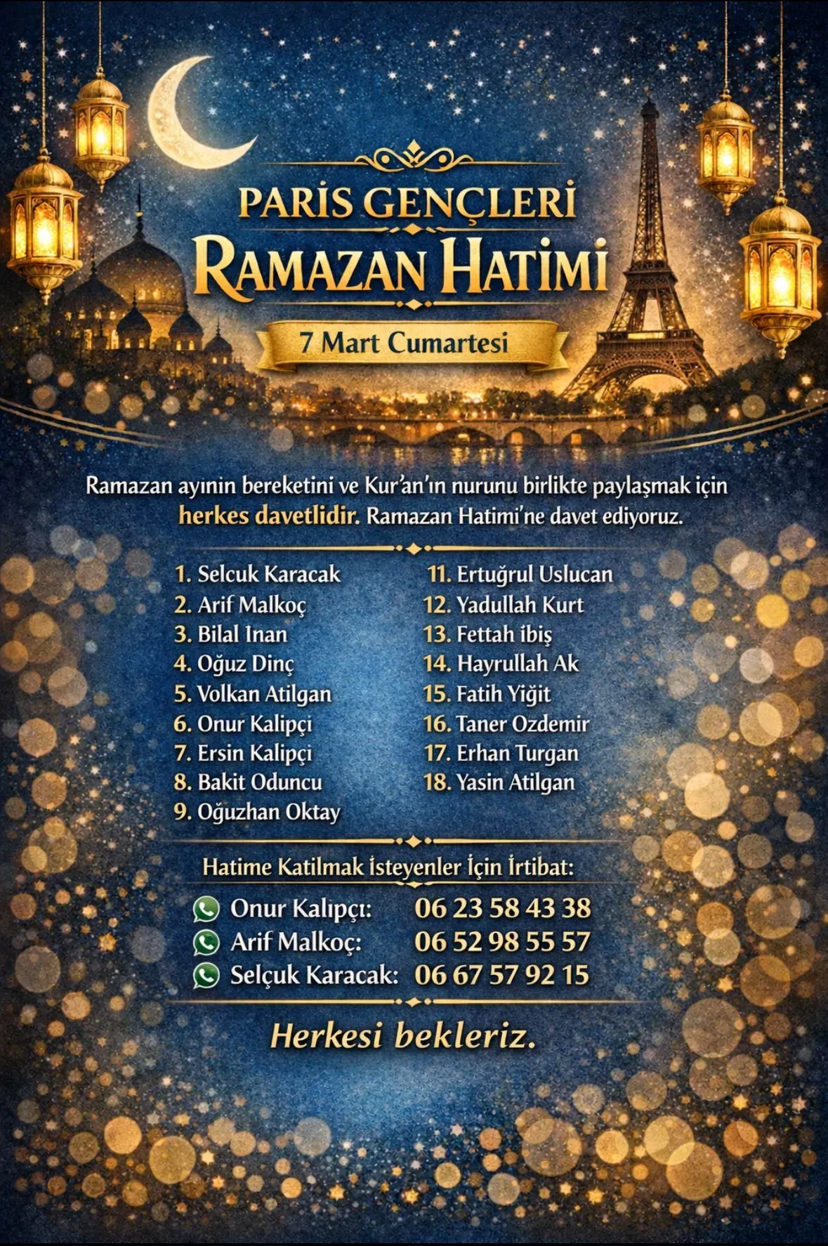 Paris Gençleri Ramazan Hatimi
