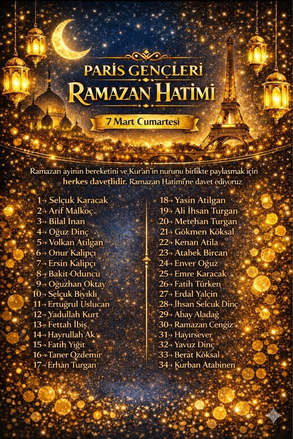 Paris Gençleri Ramazan Hatimi